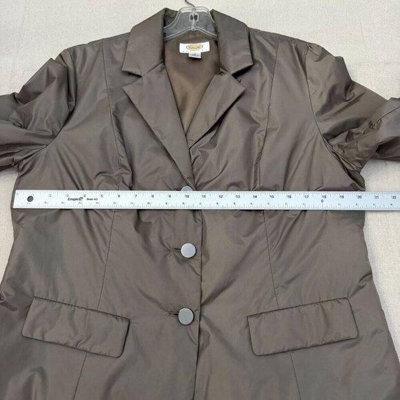 Talbots Khaki Button-Up Blazer Jacket Flap Front Pockets Career Work Wear 14P - Picture 7 of 16